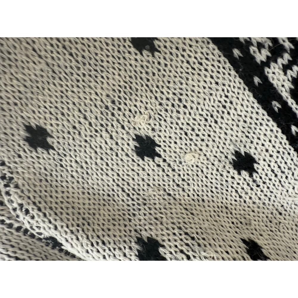 Vintage Pendleton 100% Virgin Wool Nordic Cardigan Sweater XL USA Black Ivory - Picture 10 of 11